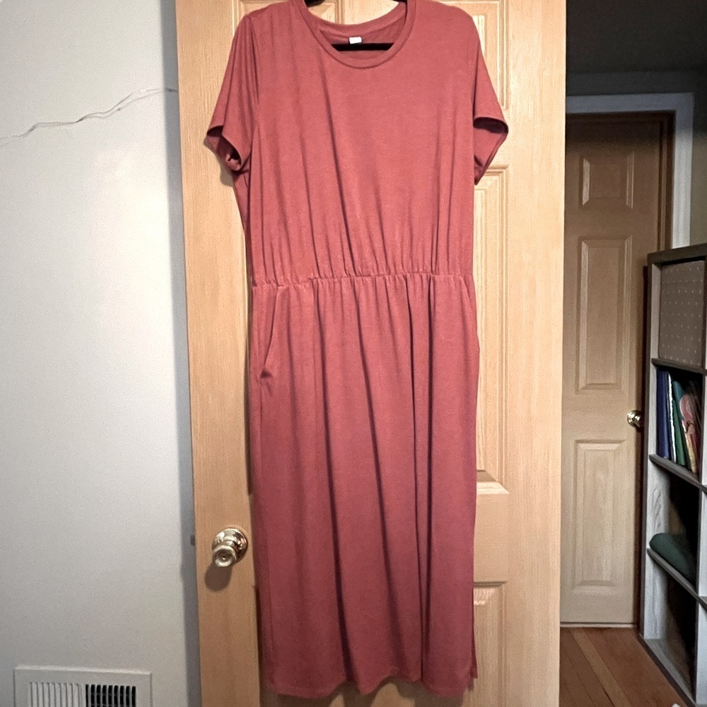 Old Navy Rust orange tee dress with pockets